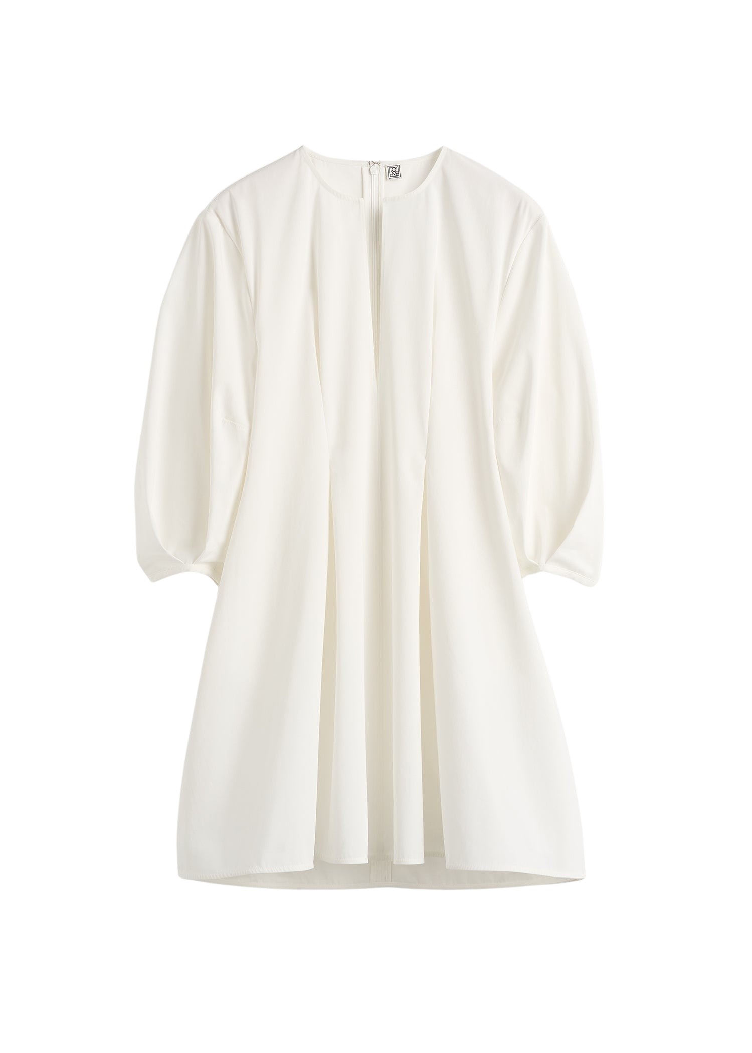 Totême Balloon sleeve cotton dress in White - Dresses - Scandinavian Minimalist Luxury at Luxury Shoes 