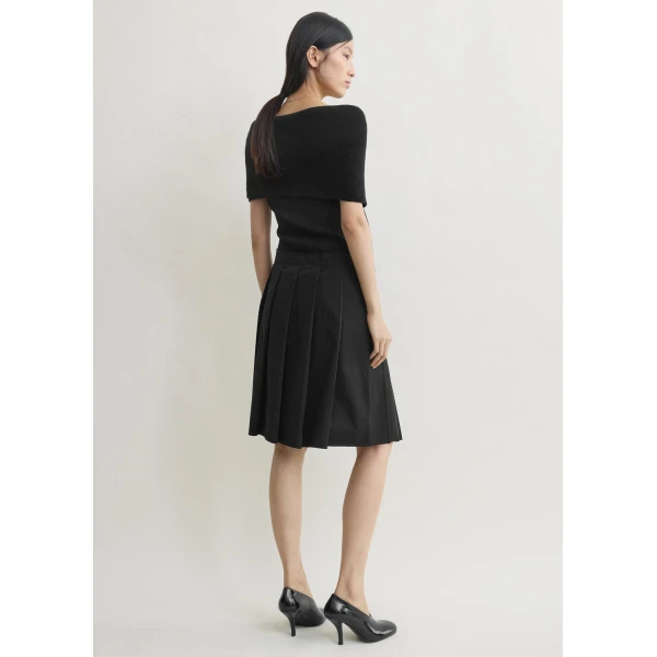 Toteme Beaded pleat skirt in Black, view 4
