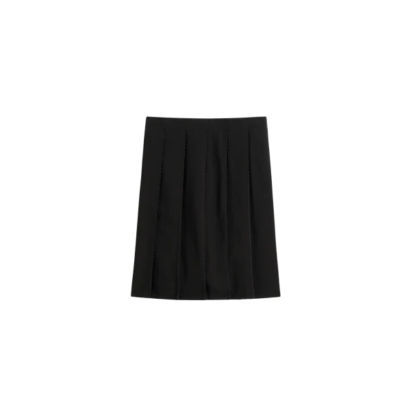 Toteme Beaded pleat skirt in Black