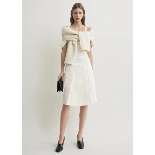 Toteme Beaded pleat skirt in White, view 2