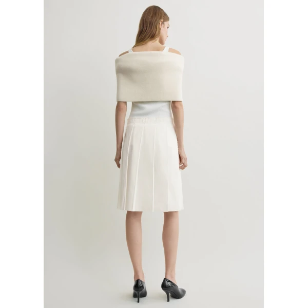 Toteme Beaded pleat skirt in White, view 4