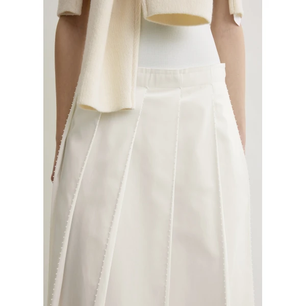Toteme Beaded pleat skirt in White, view 5