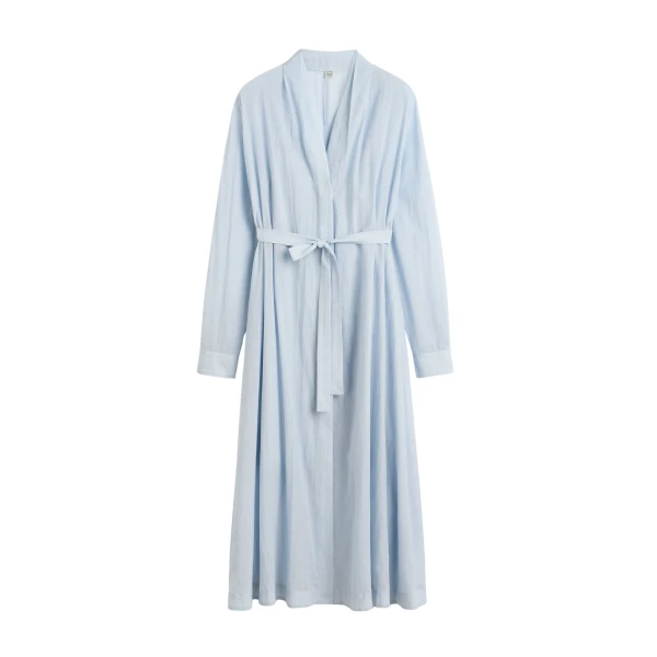Toteme Belted cotton voile dress in Sky