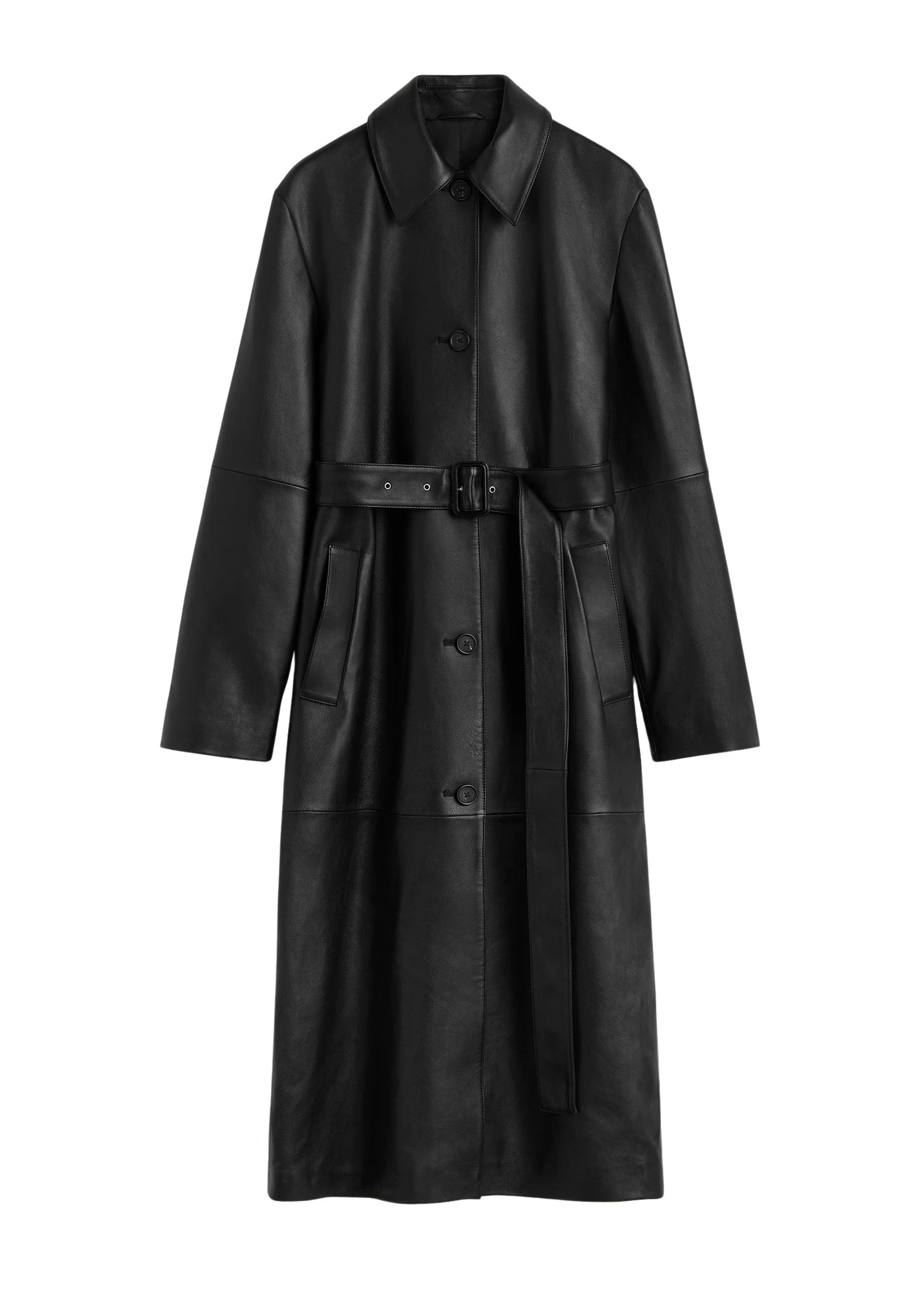 Toteme-Belted-leather-coat-in-Black47013_nobg Toteme Belted leather coat in Black