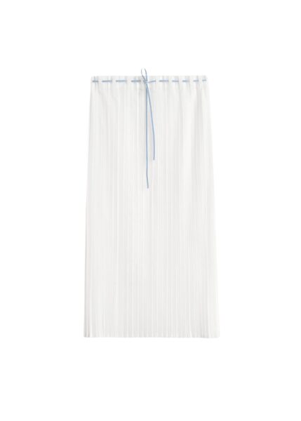 Totême Belted pleated skirt in White - Skirts - Scandinavian Minimalist Luxury at Luxury Shoes 