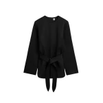 Toteme Belted satin tunic in Black