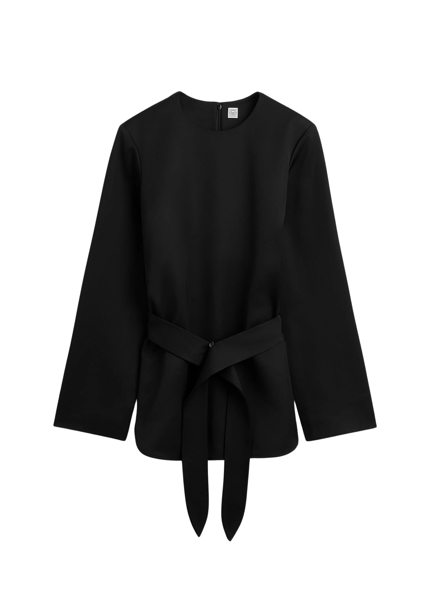 Toteme-Belted-satin-tunic-in-Black11494_nobg Toteme Belted satin tunic in Black