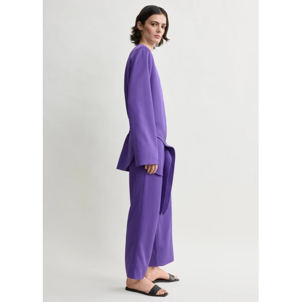 Toteme Belted satin tunic in Violet, view 3