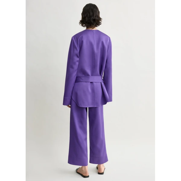 Toteme Belted satin tunic in Violet, view 4
