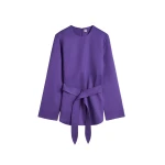 Toteme Belted satin tunic in Violet