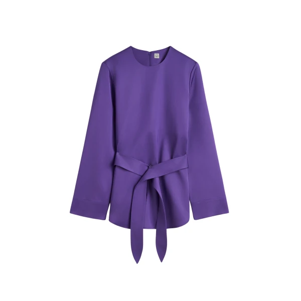 Toteme Belted satin tunic in Violet