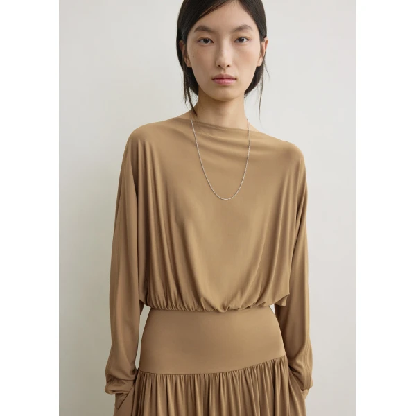 Toteme Boatneck jersey dress in Nutmeg, view 5
