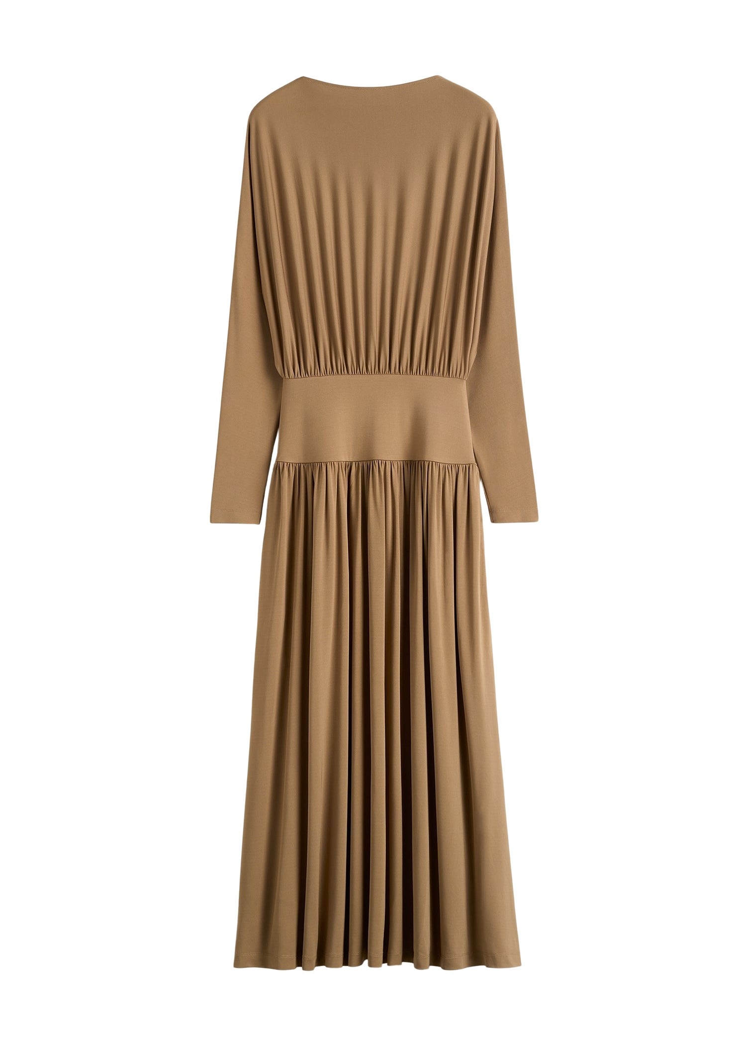 Totême Boatneck jersey dress in Nutmeg - Dresses - Scandinavian Minimalist Luxury at Luxury Shoes 