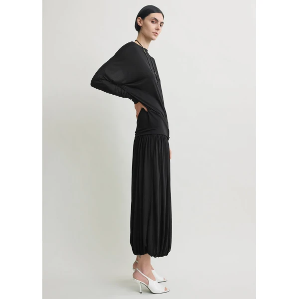 Toteme Boatneck jersey top in Black, view 4