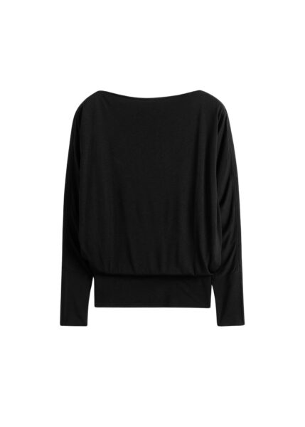 Totême Boatneck jersey top in Black - Tops - Scandinavian Minimalist Luxury at Luxury Shoes 