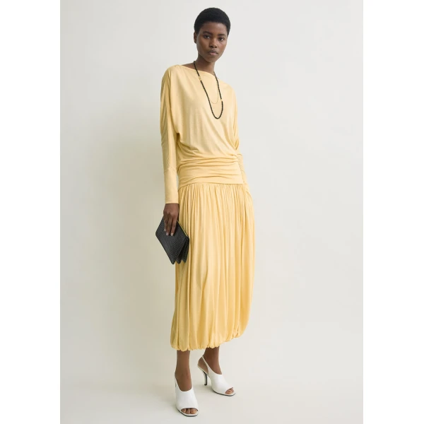 Toteme Boatneck jersey top in Champagne, view 2