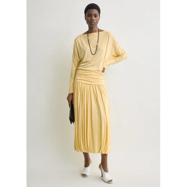 Toteme Boatneck jersey top in Champagne, view 3