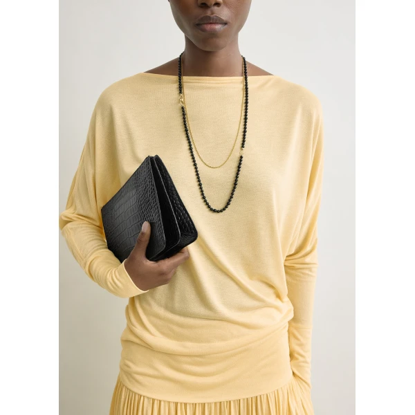 Toteme Boatneck jersey top in Champagne, view 5