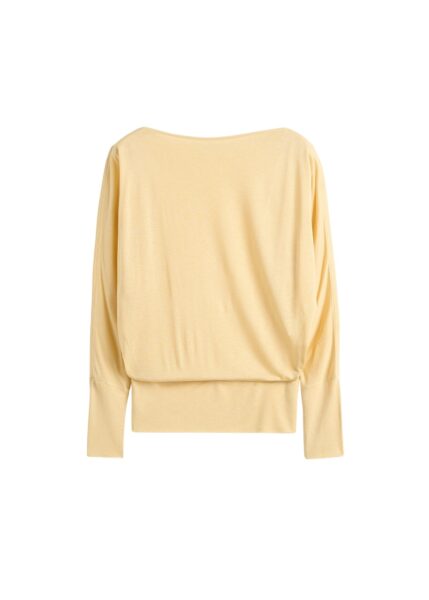 Totême Boatneck jersey top in Champagne - Tops - Scandinavian Minimalist Luxury at Luxury Shoes 