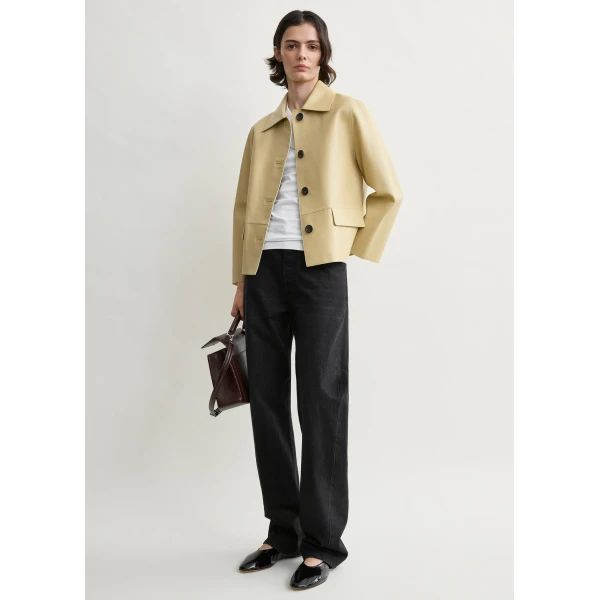 Toteme Bonded leather jacket in Chai, view 2