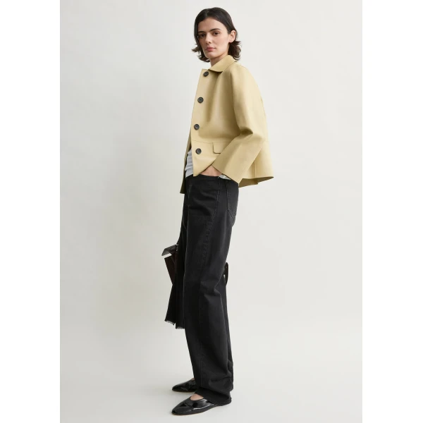Toteme Bonded leather jacket in Chai, view 3