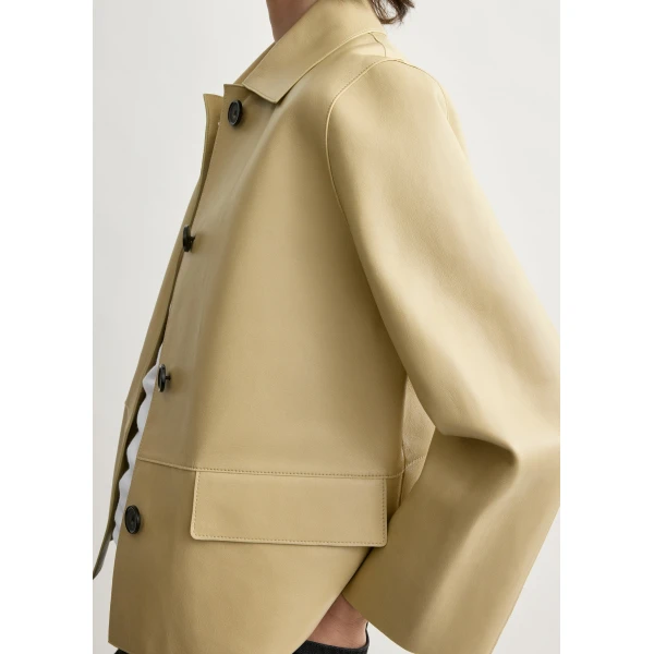 Toteme Bonded leather jacket in Chai, view 6