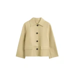Toteme Bonded leather jacket in Chai