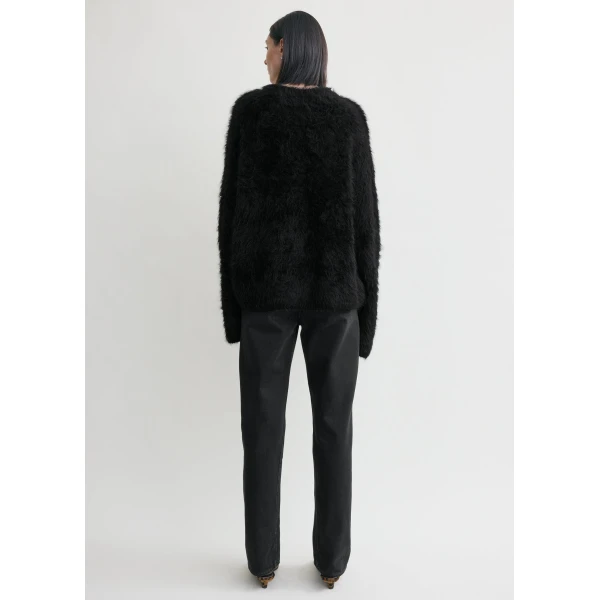 Toteme Boxy alpaca knit in Black, view 4