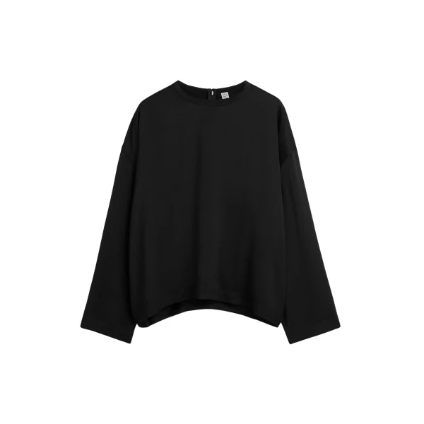 Toteme Boxy satin top in Black
