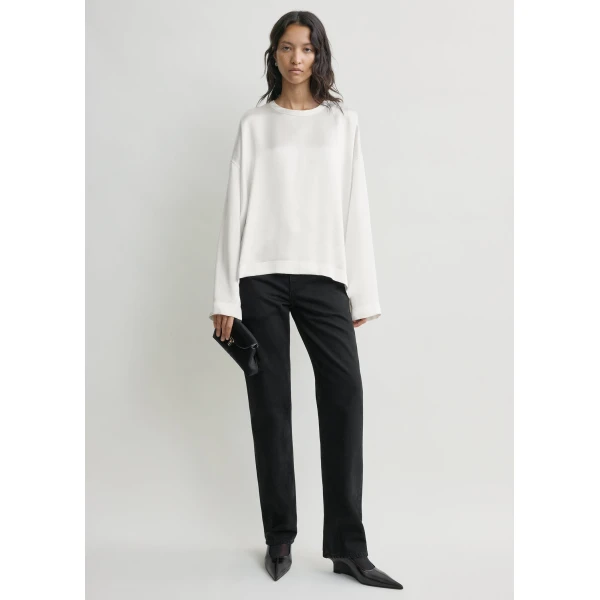 Toteme Boxy satin top in White, view 2