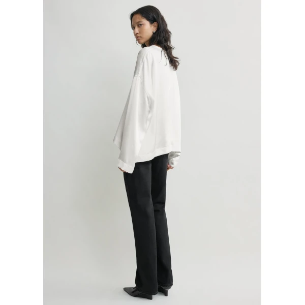 Toteme Boxy satin top in White, view 4
