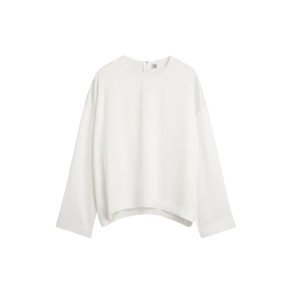 Toteme Boxy satin top in White