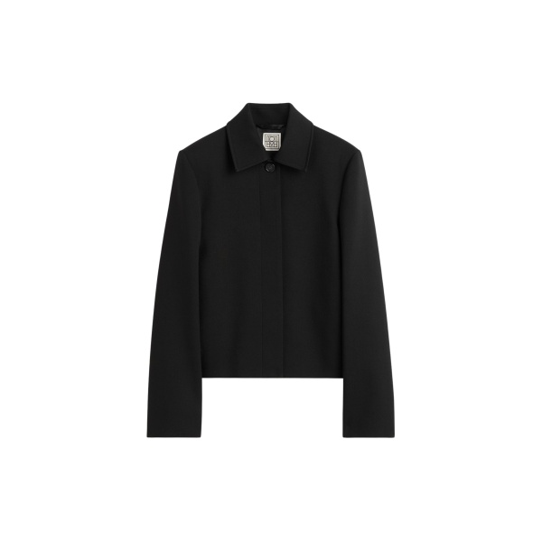 Totême Boxy twill jacket in Black - Jackets - Scandinavian Minimalist Luxury at Luxury Shoes 