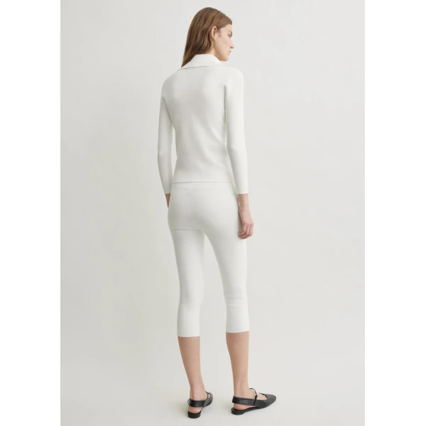 Toteme Capri knit leggings in Off-white, view 4