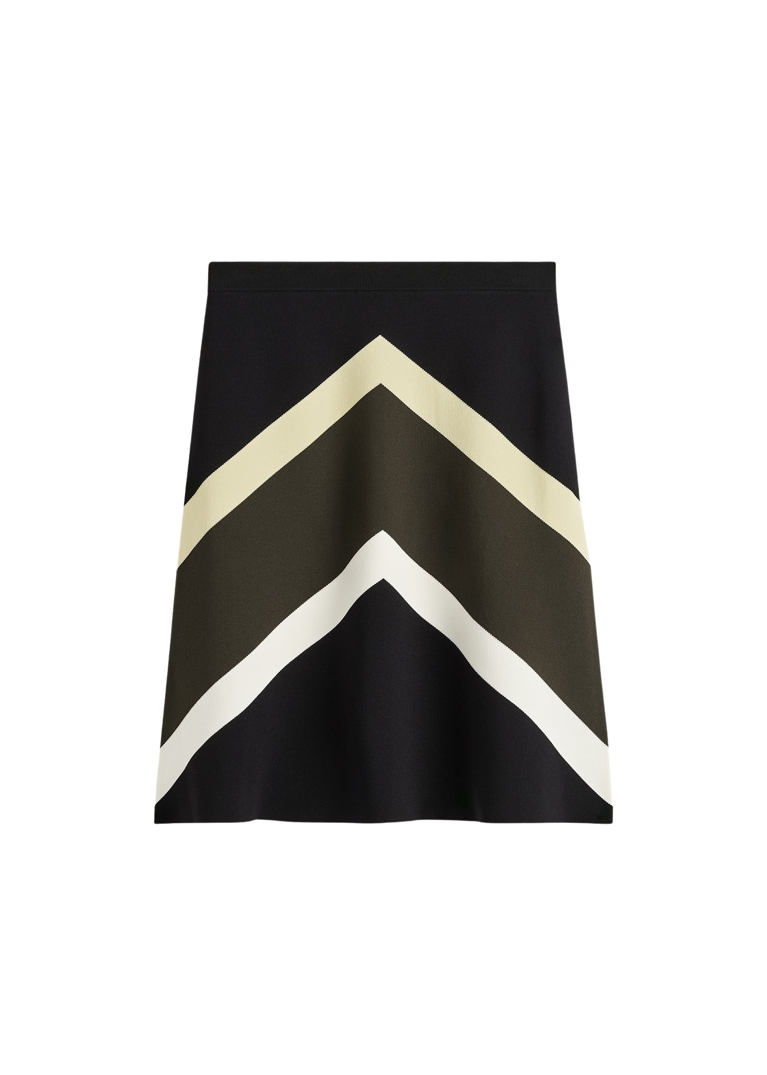Totême Chevron stripe skirt in Black / Green - Skirts - Scandinavian Minimalist Luxury at Luxury Shoes 
