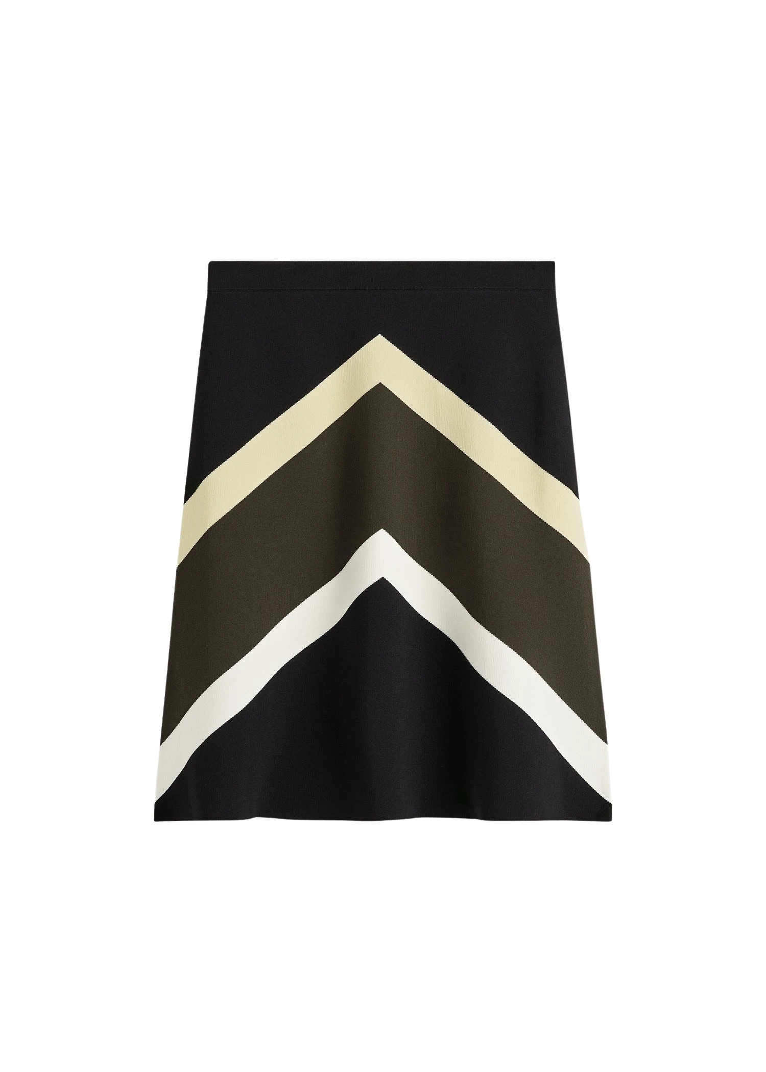 Toteme-Chevron-stripe-skirt-in-Black-Green20197_nobg Toteme Chevron stripe skirt in Black / Green