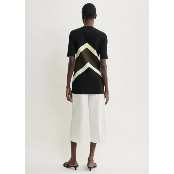 Toteme Chevron stripe tee in Black / Green Knit, view 4