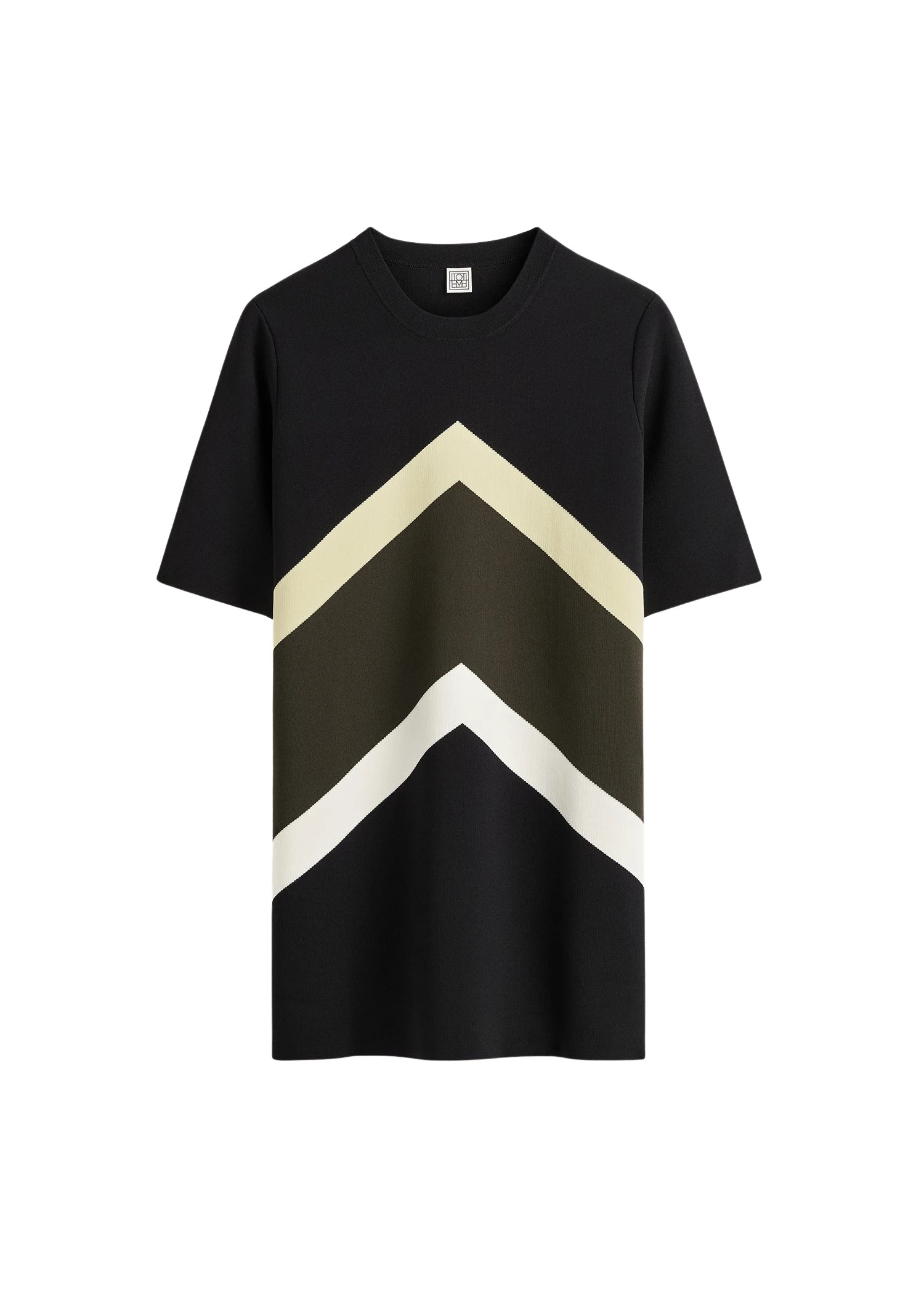 Toteme-Chevron-stripe-tee-in-Black-Green56602_nobg Toteme Chevron stripe tee in Black / Green Knit