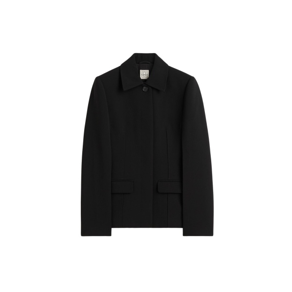 Totême Cinched pocket jacket in Black - Jackets - Scandinavian Minimalist Luxury at Luxury Shoes 