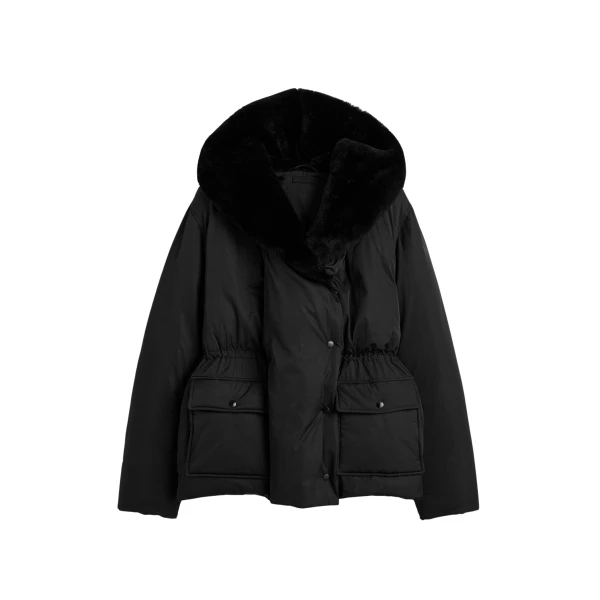Toteme Cinched puffer jacket in Black
