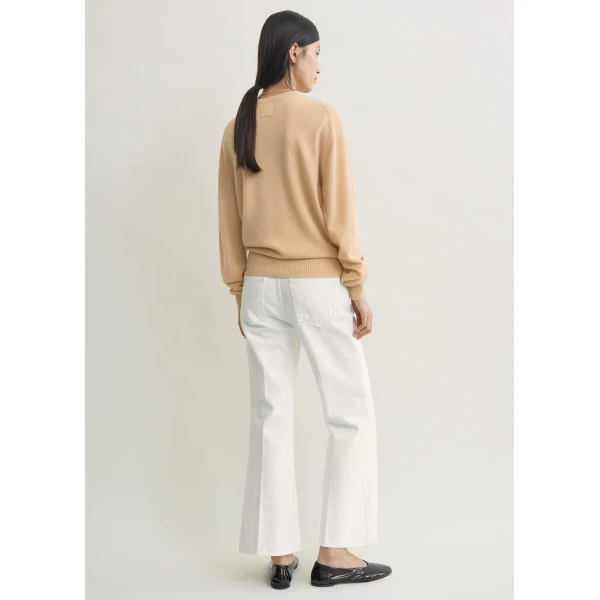 Toteme Classic cashmere crew knit in Pale apricot, view 5