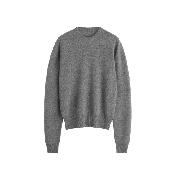Toteme Classic cashmere crew knit mid grey in Mid grey melange