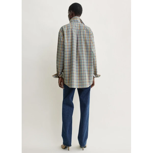 Toteme Classic check shirt in Blue / Orange, view 4