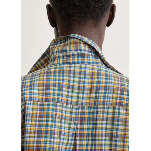 Toteme Classic check shirt in Blue / Orange, view 6