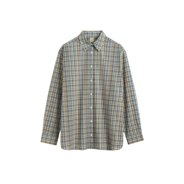 Toteme Classic check shirt in Blue / Orange