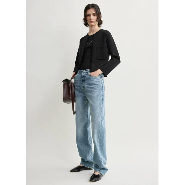 Toteme Classic compact knit cardigan in Black, view 2