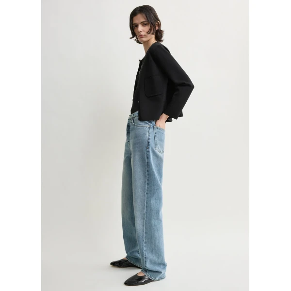 Toteme Classic compact knit cardigan in Black, view 3