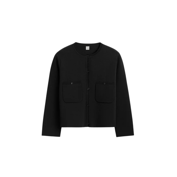 Toteme Classic compact knit cardigan in Black