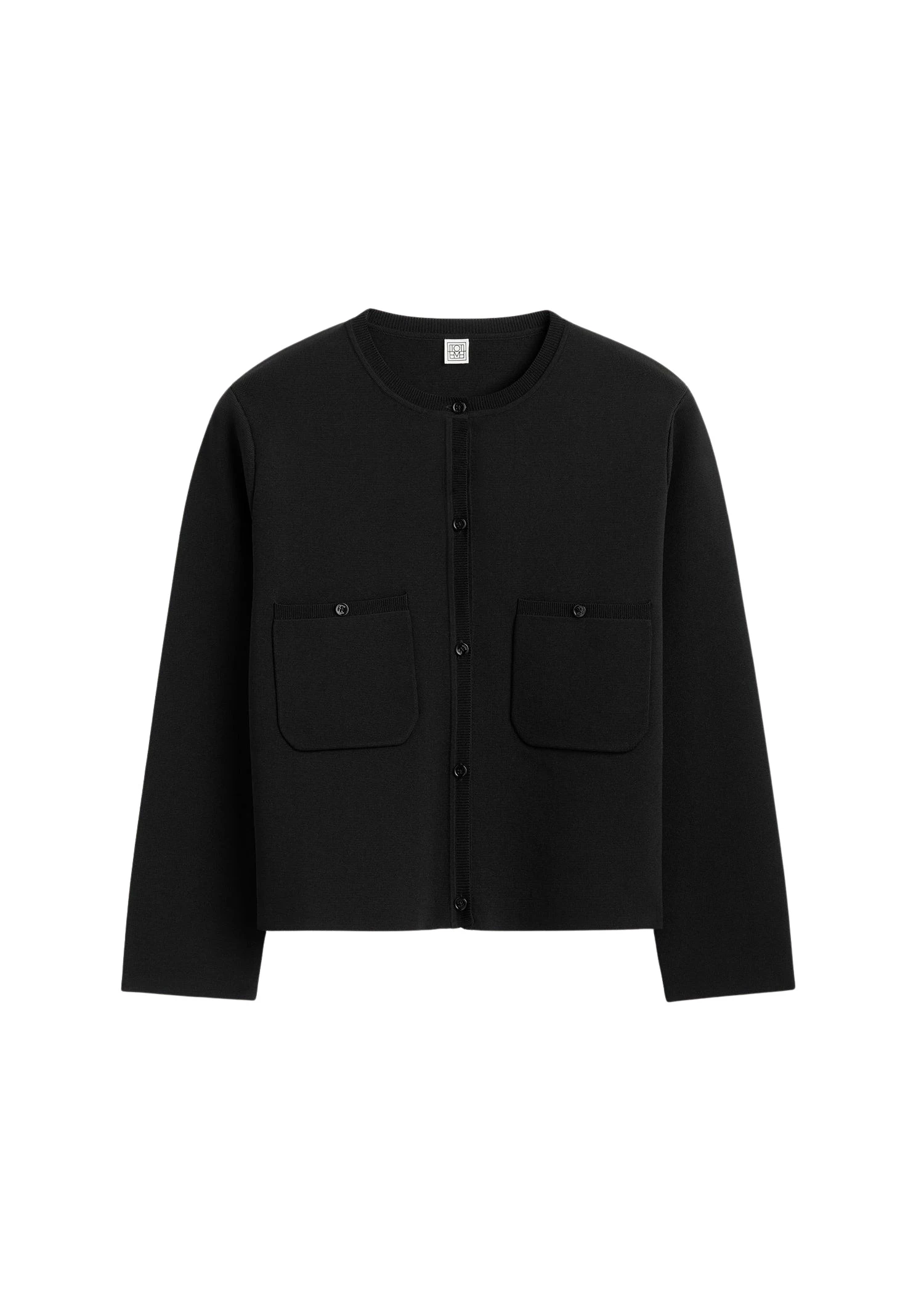 Toteme-Classic-compact-knit-cardigan-in-Black36539_nobg Toteme Classic compact knit cardigan in Black