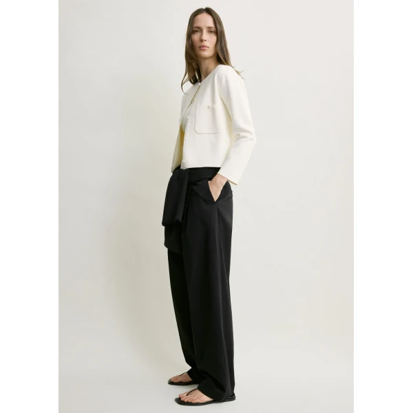 Toteme Classic compact knit cardigan in White, view 3